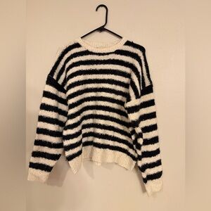 Rylee + Cru Black and White Striped Aspen Sweater